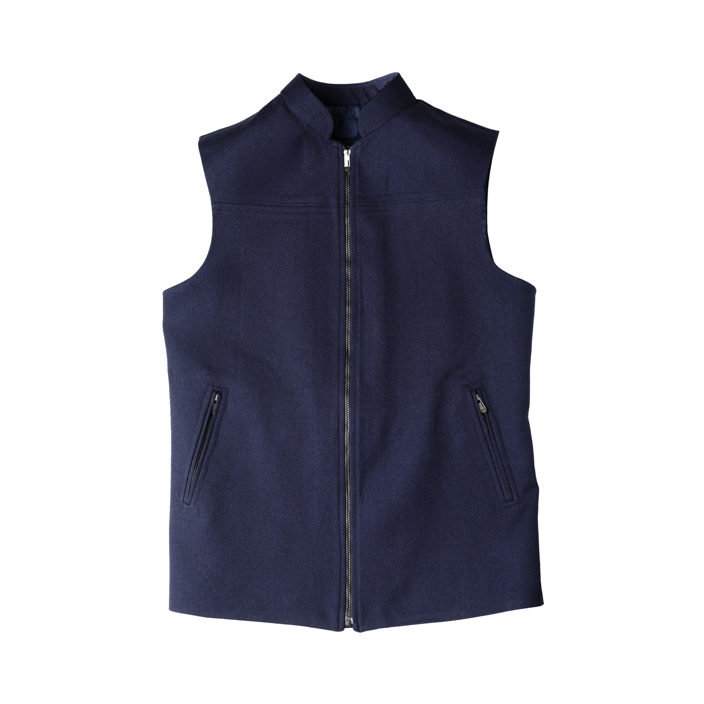 PANEL FRONT ZIP WAISTCOAT – MIDNIGHT NAVY