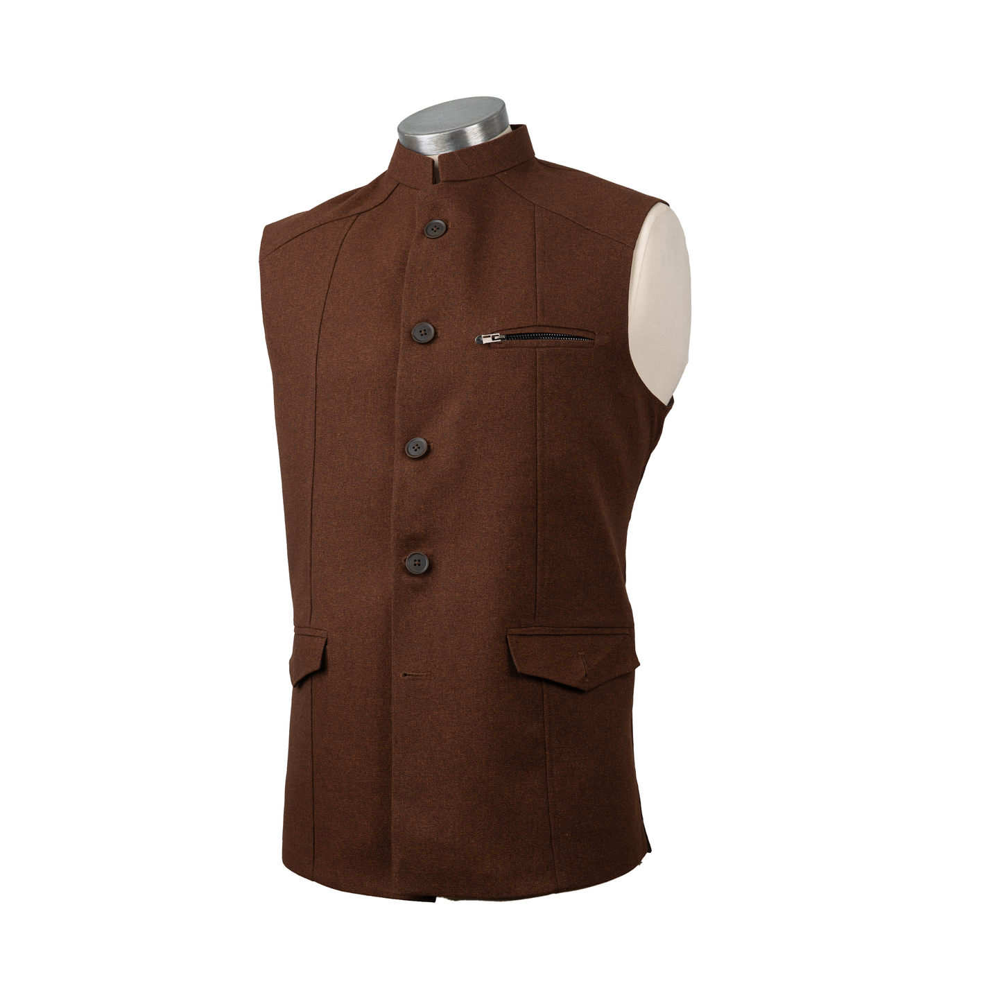 STRUCTURED TAILOR WAISTCOAT – CHESTNUT BROWN