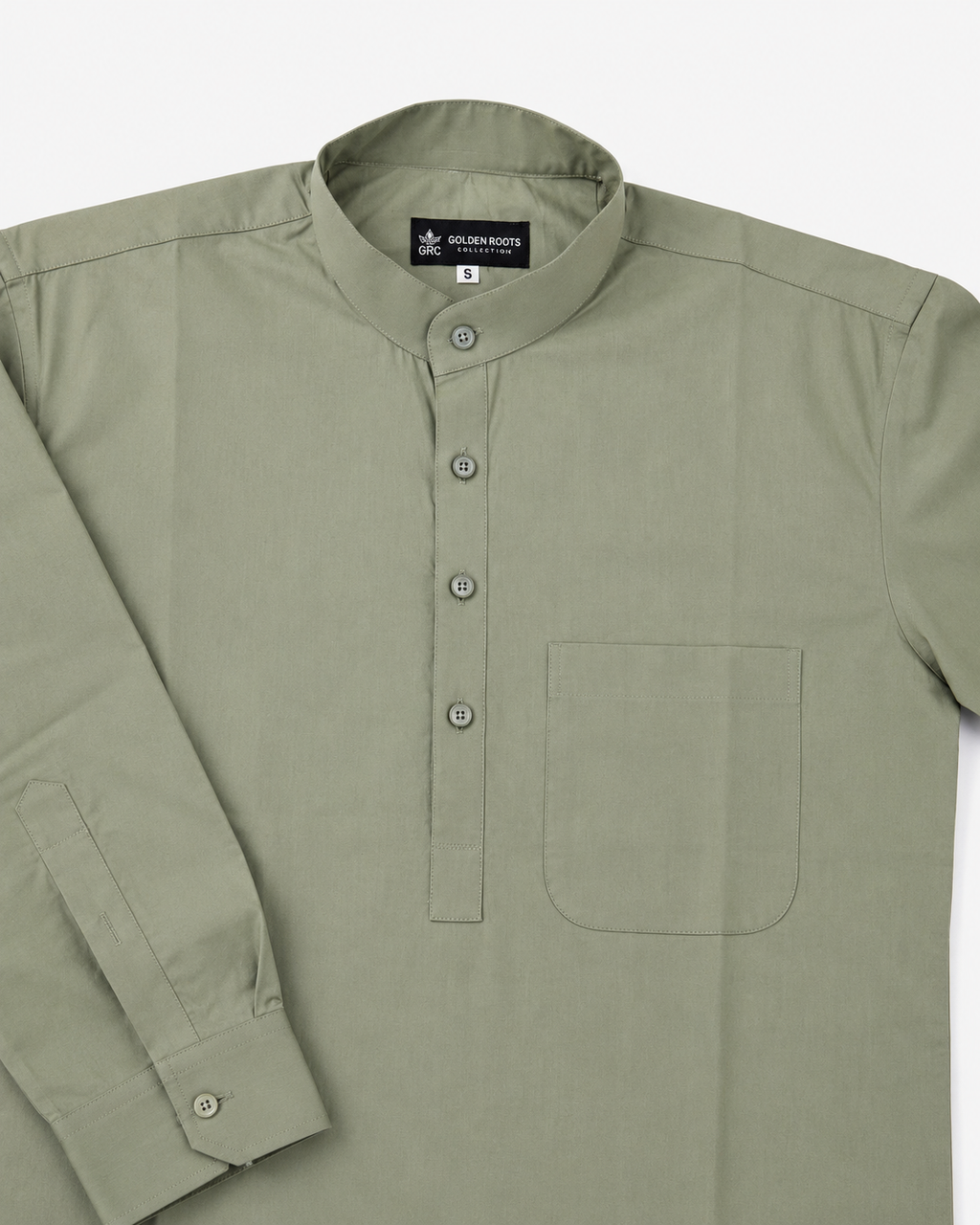 THE COTTON POPOVER SHIRT - SAGE OLIVE