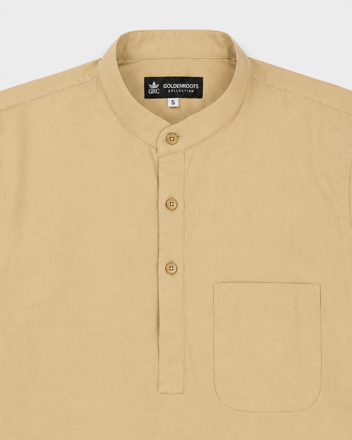 THE COTTON POPOVER SHIRT - KHAKI BEIGE