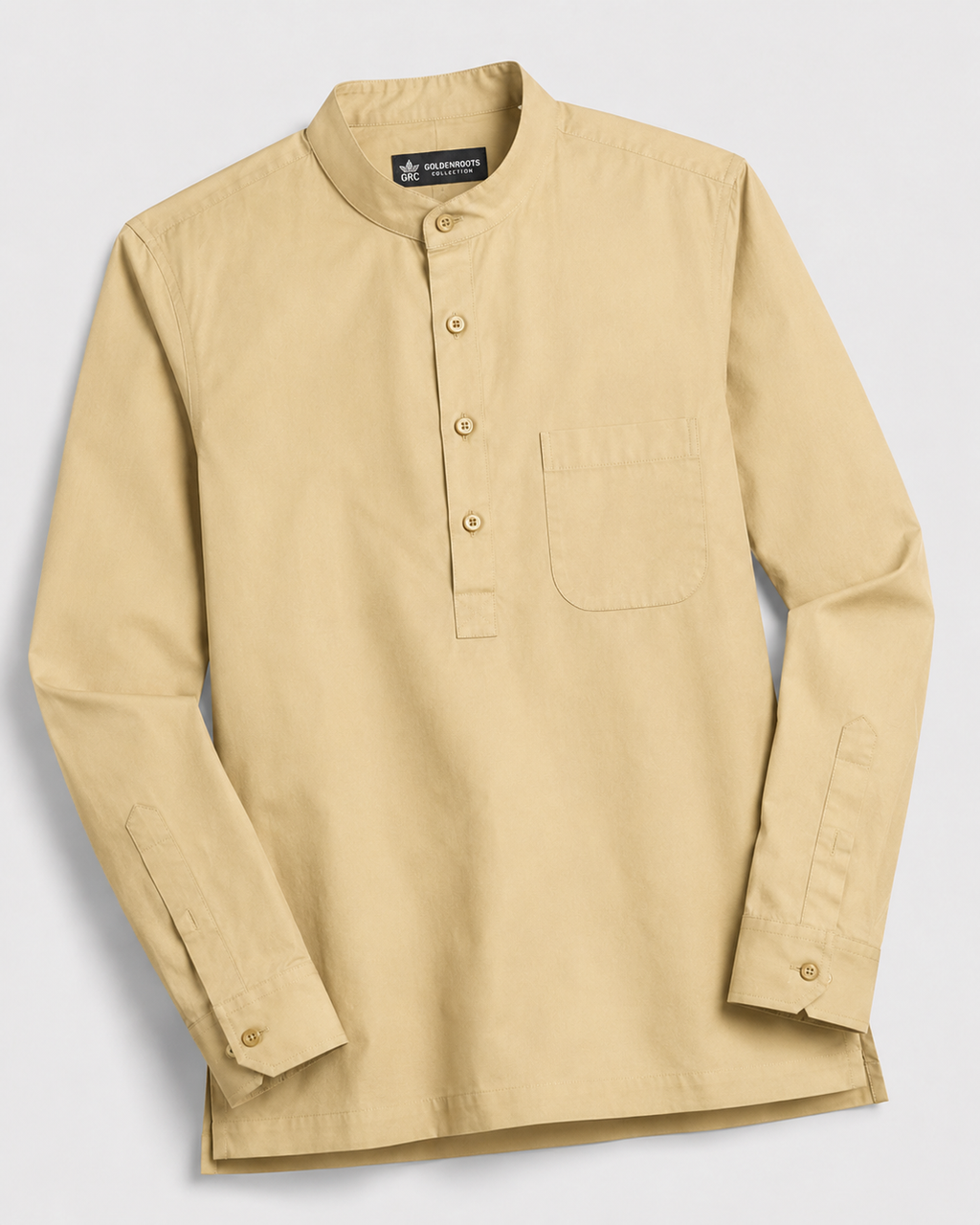 THE COTTON POPOVER SHIRT - KHAKI BEIGE