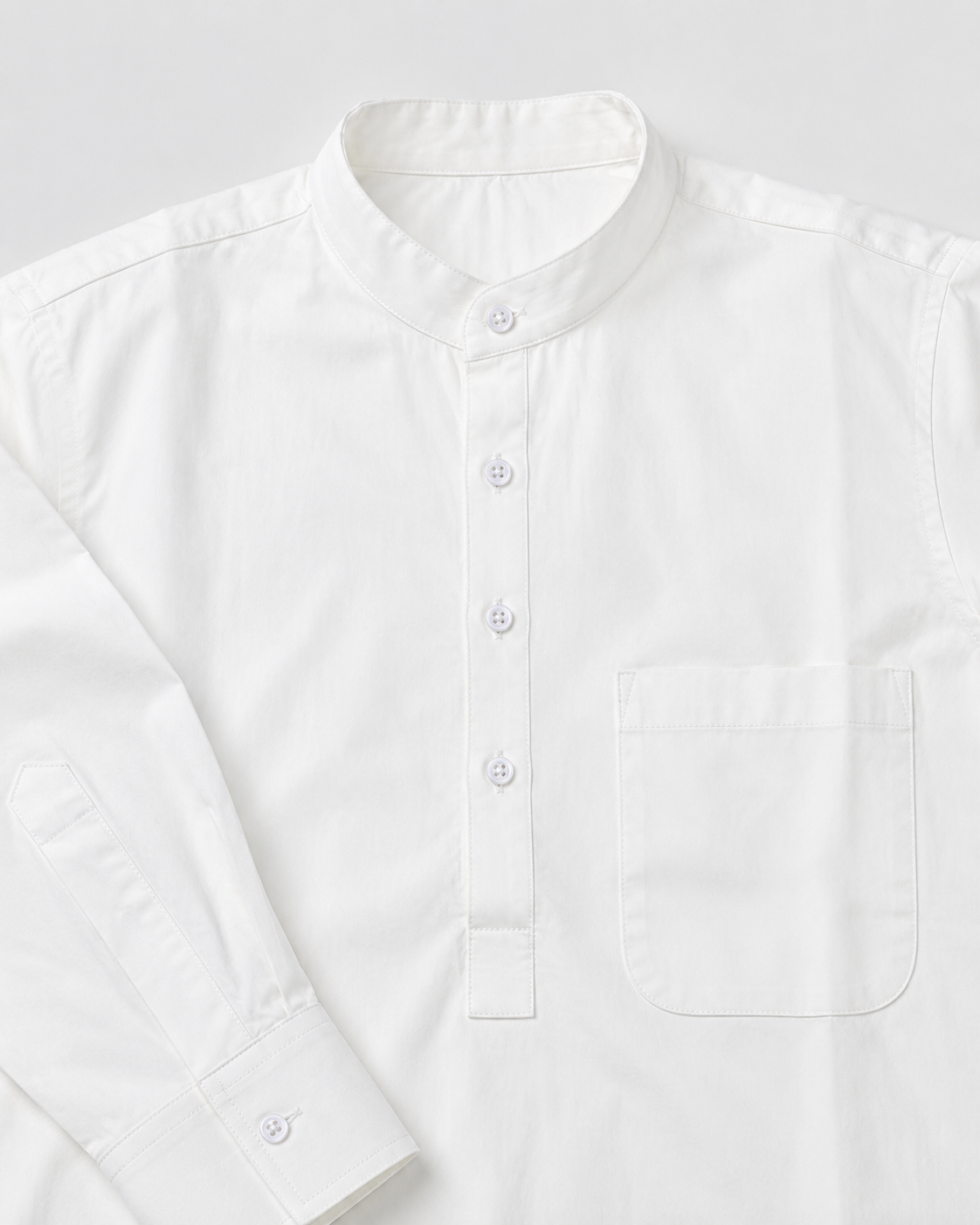 THE COTTON POPOVER SHIRT - CLASSIC WHITE