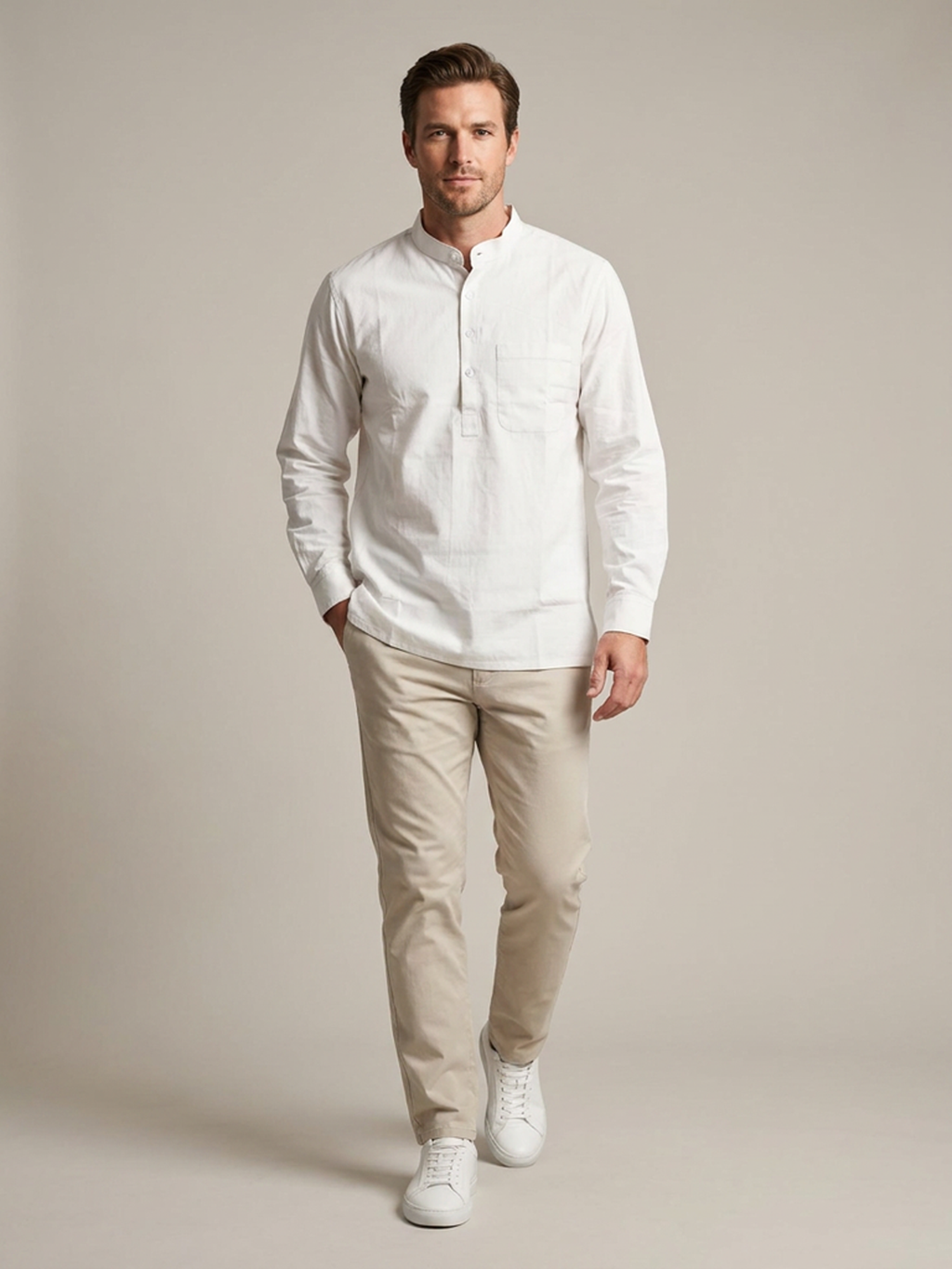 THE COTTON POPOVER SHIRT - CLASSIC WHITE