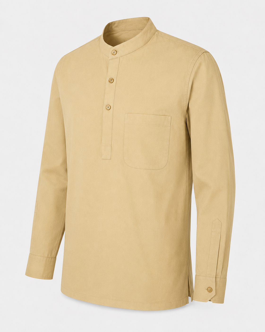 THE COTTON POPOVER SHIRT - KHAKI BEIGE
