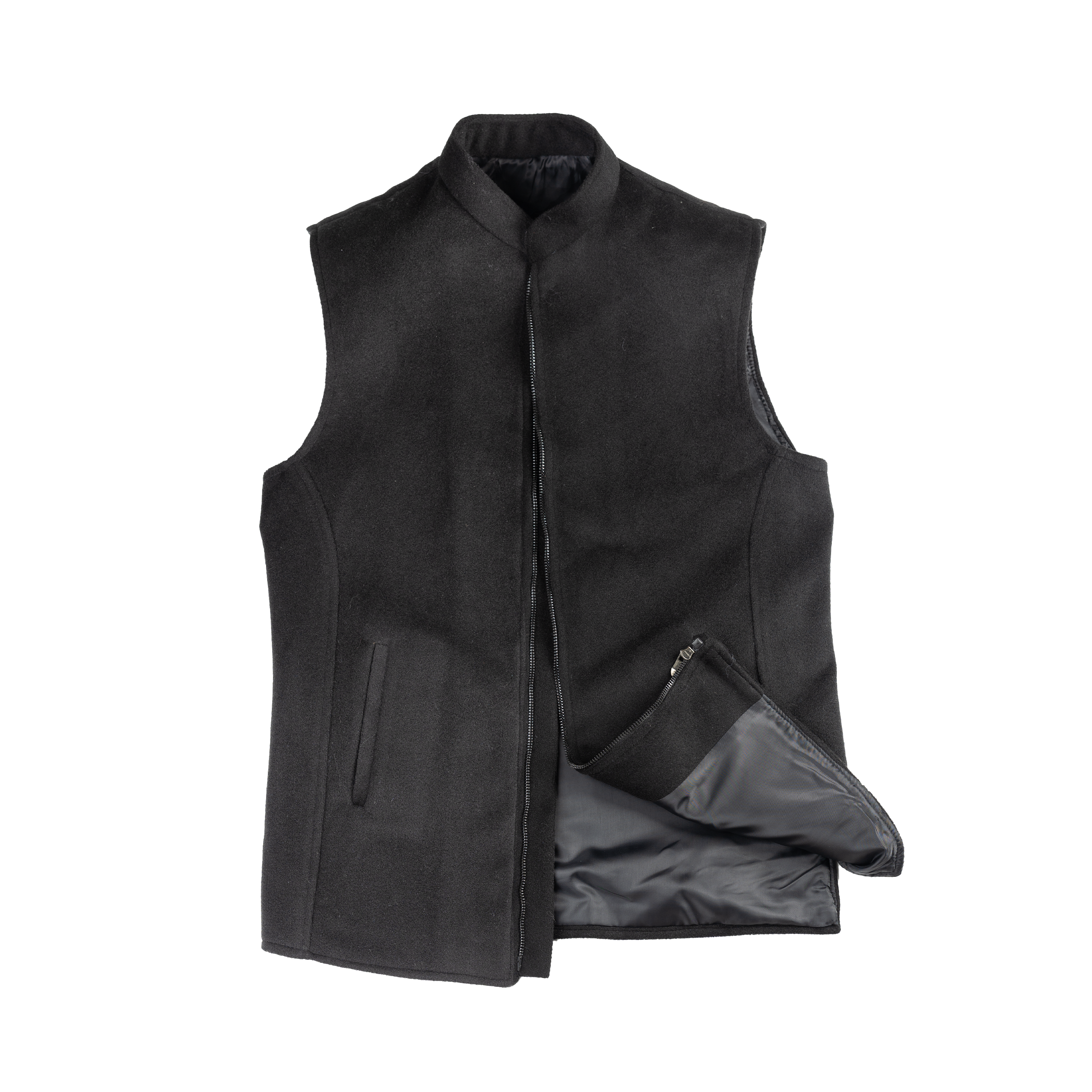 ARC PANEL ZIP WAISTCOAT – CLASSIC BLACK