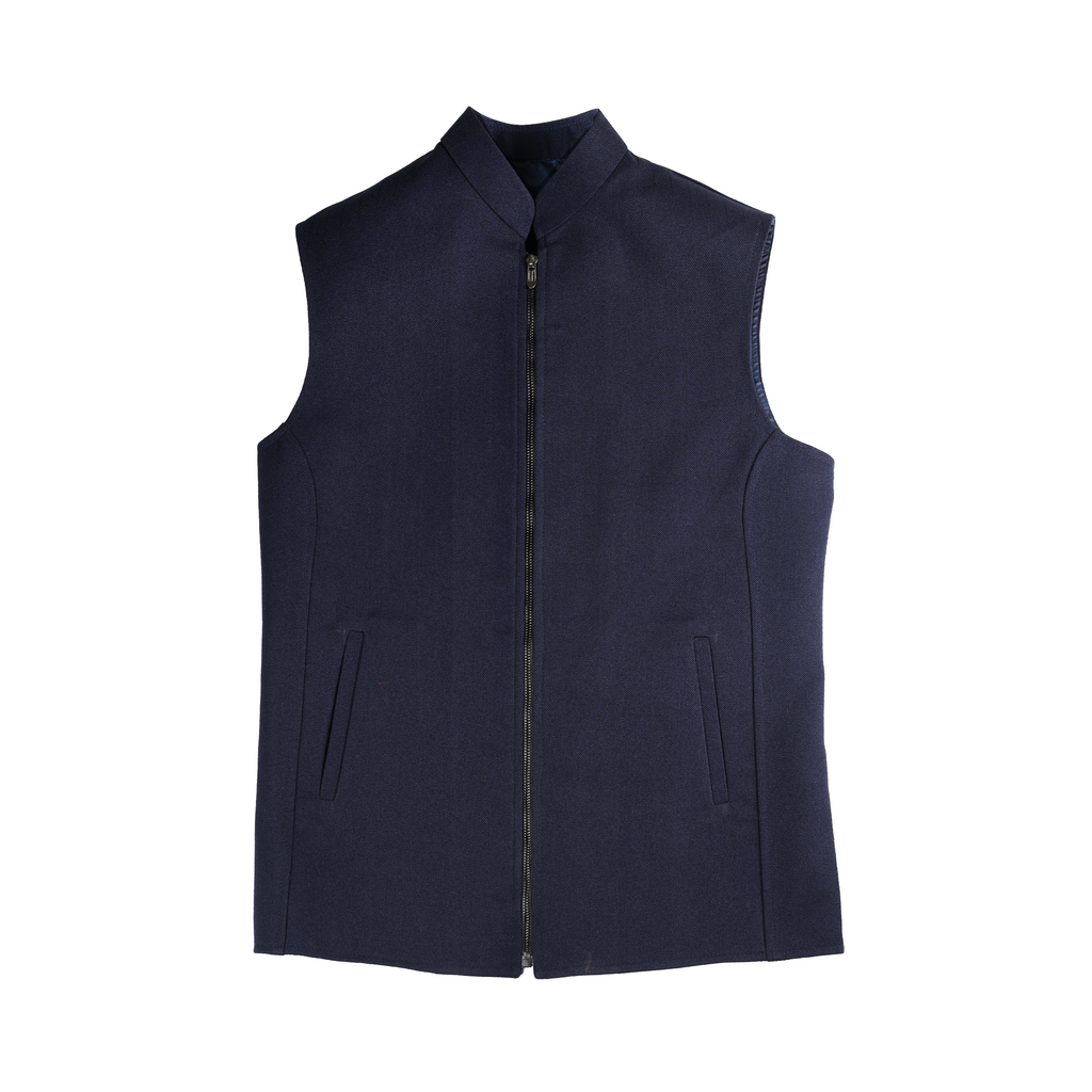 ARC PANEL ZIP WAISTCOAT – MIDNIGHT NAVY