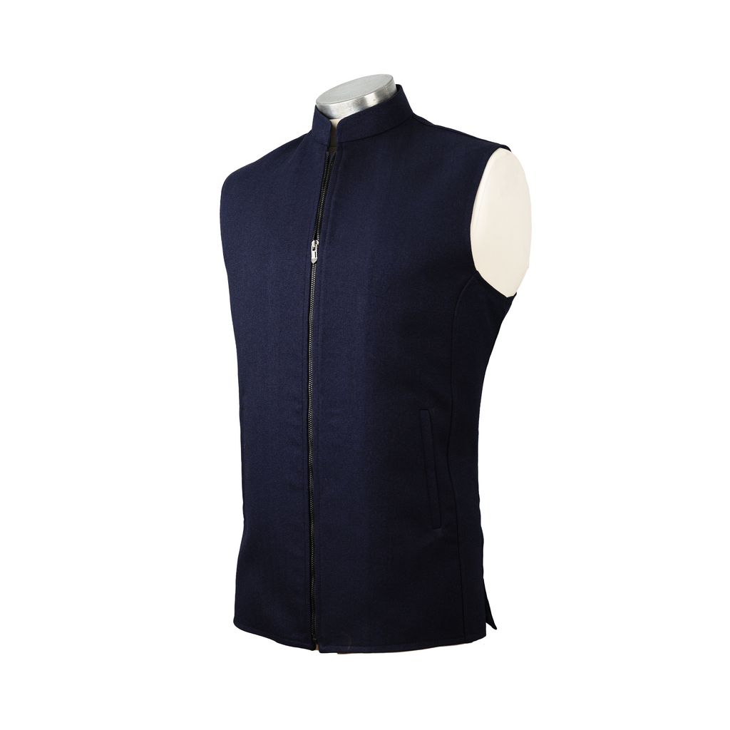 ARC PANEL ZIP WAISTCOAT – MIDNIGHT NAVY