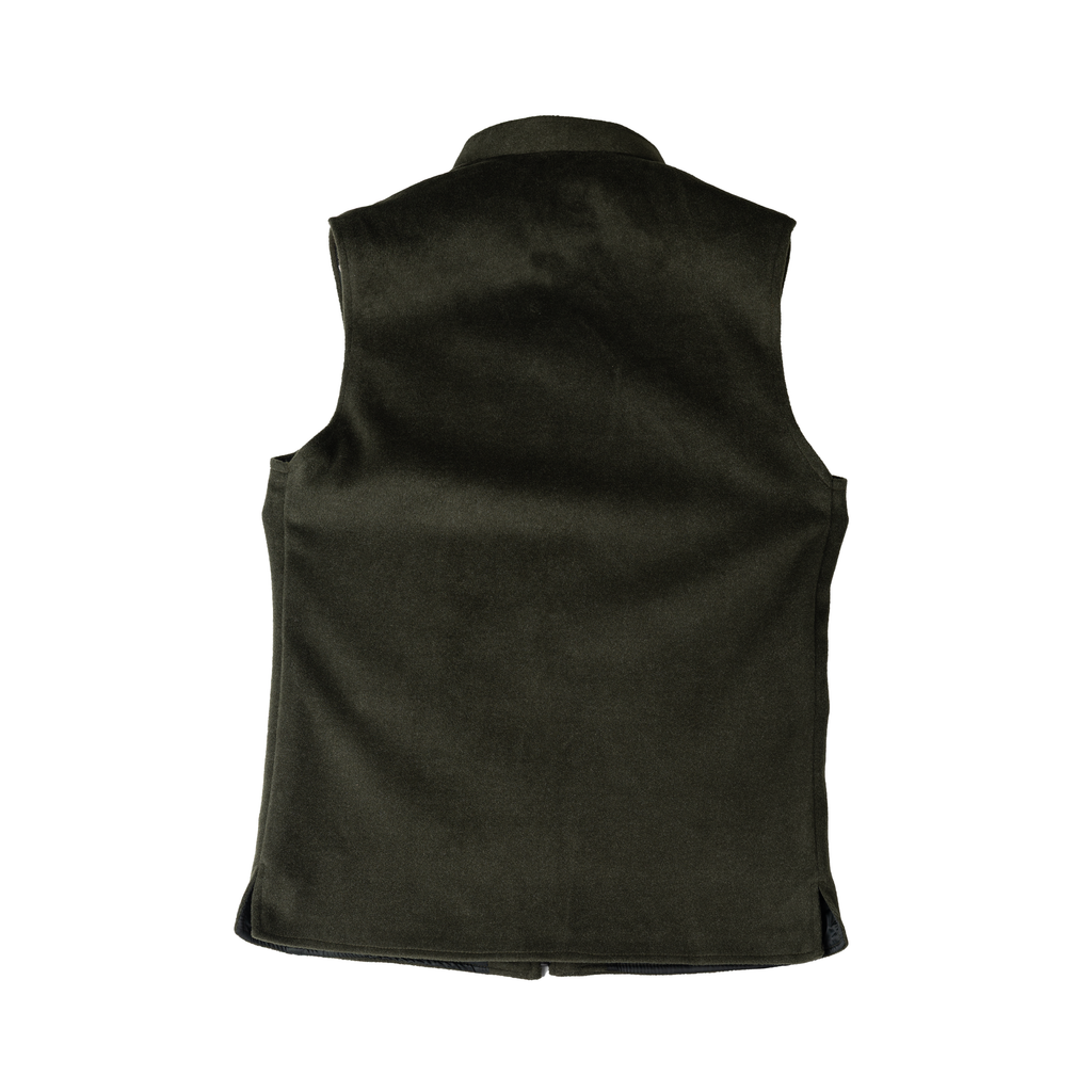 ARC PANEL ZIP WAISTCOAT – OLIVE GREEN