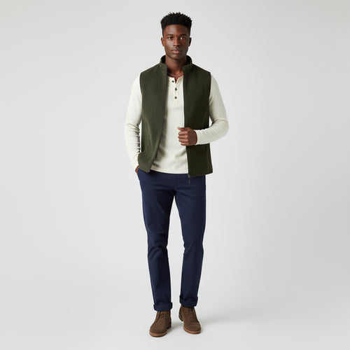 ARC PANEL ZIP WAISTCOAT – OLIVE GREEN