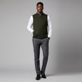 ARC PANEL ZIP WAISTCOAT – OLIVE GREEN