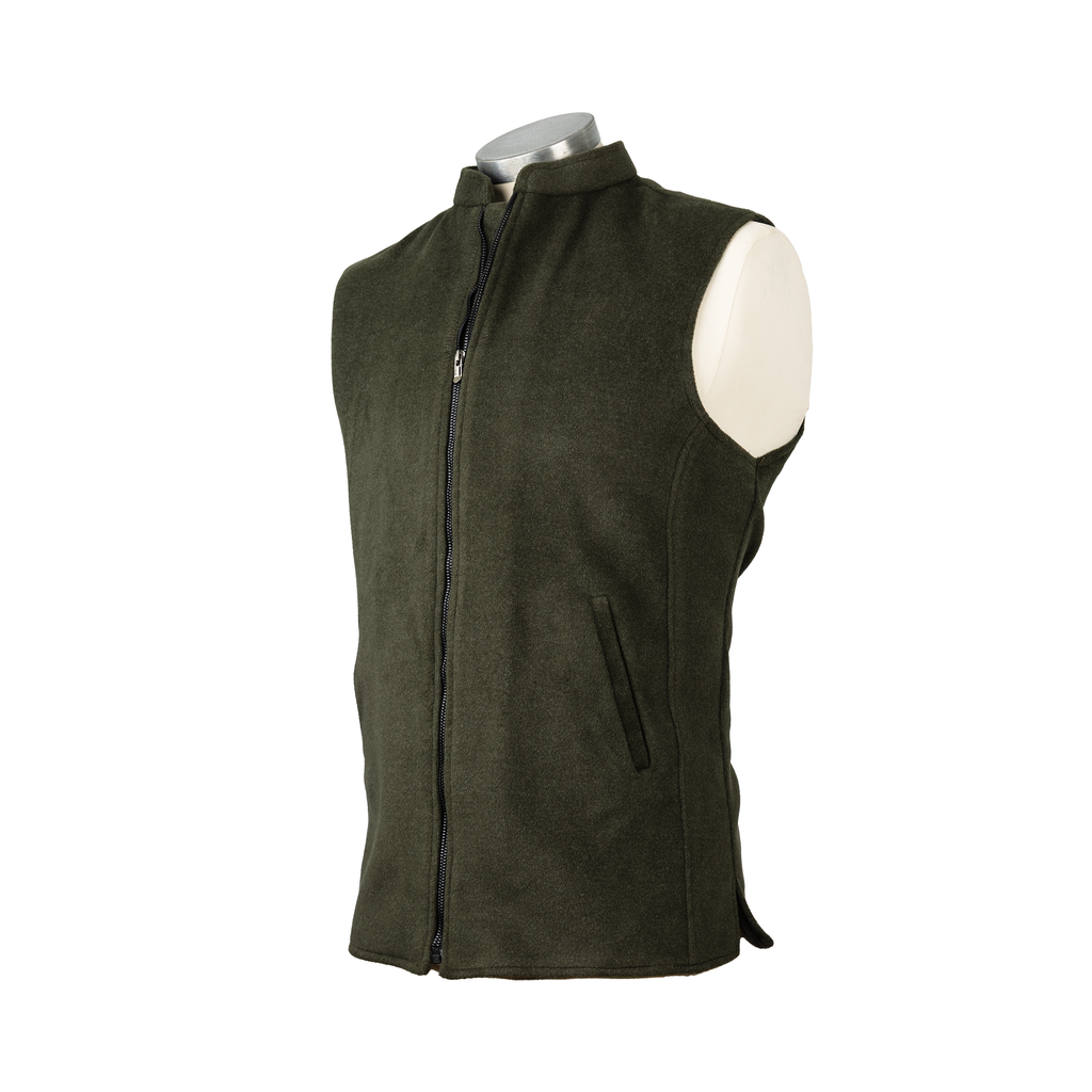 ARC PANEL ZIP WAISTCOAT – OLIVE GREEN