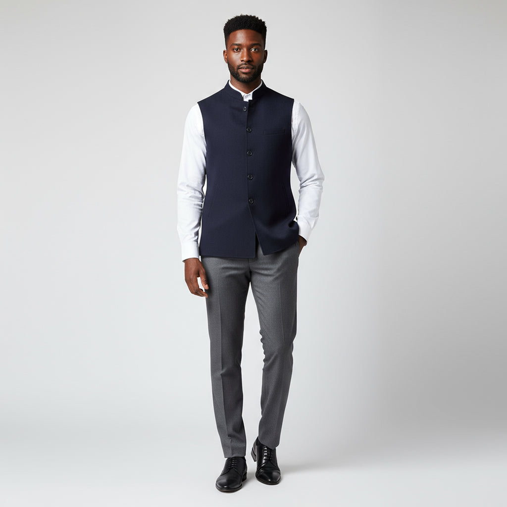 CLASSIC BUTTON WAISTCOAT – MIDNIGHT NAVY