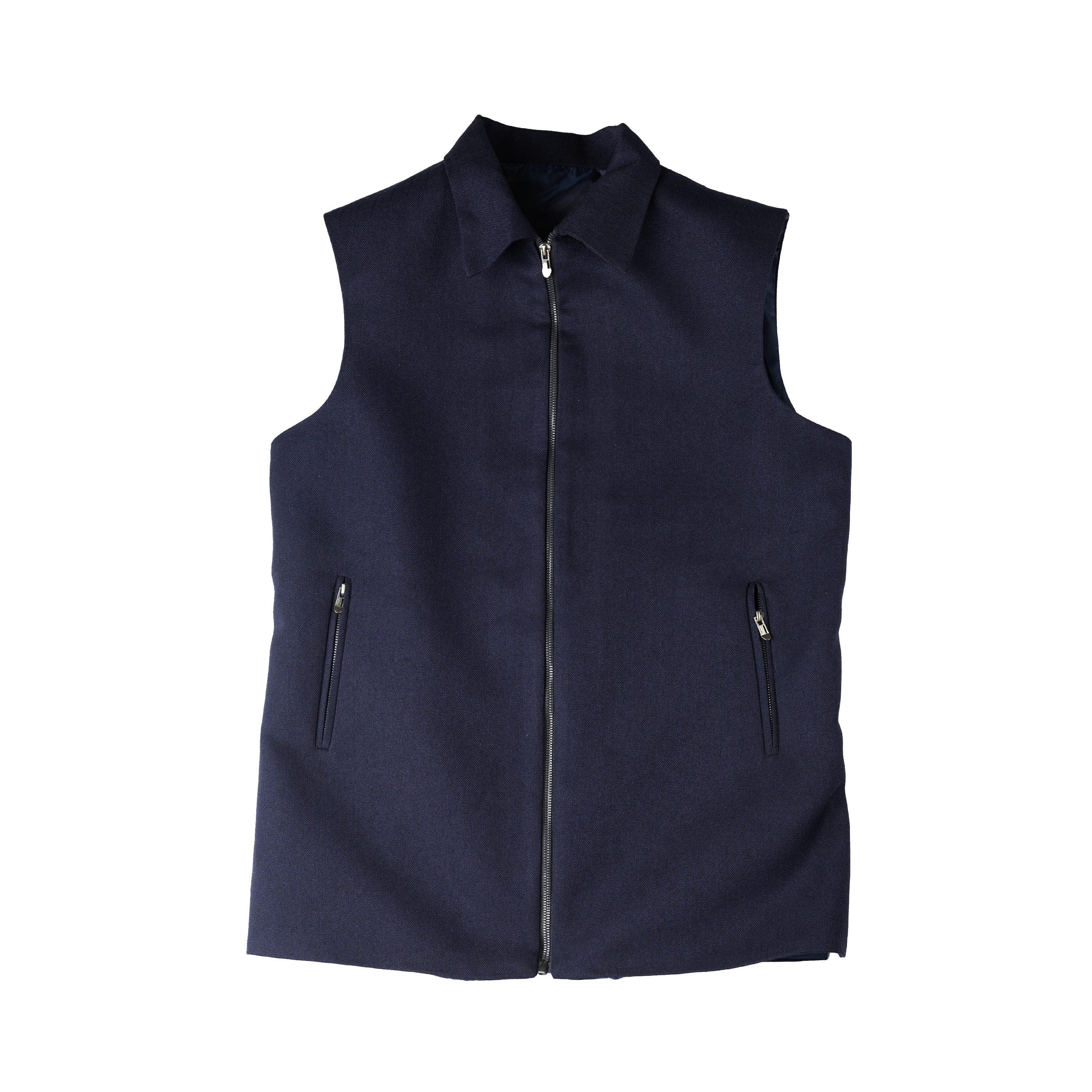 COLLARED LAYERING ZIP WAISTCOAT – MIDNIGHT NAVY