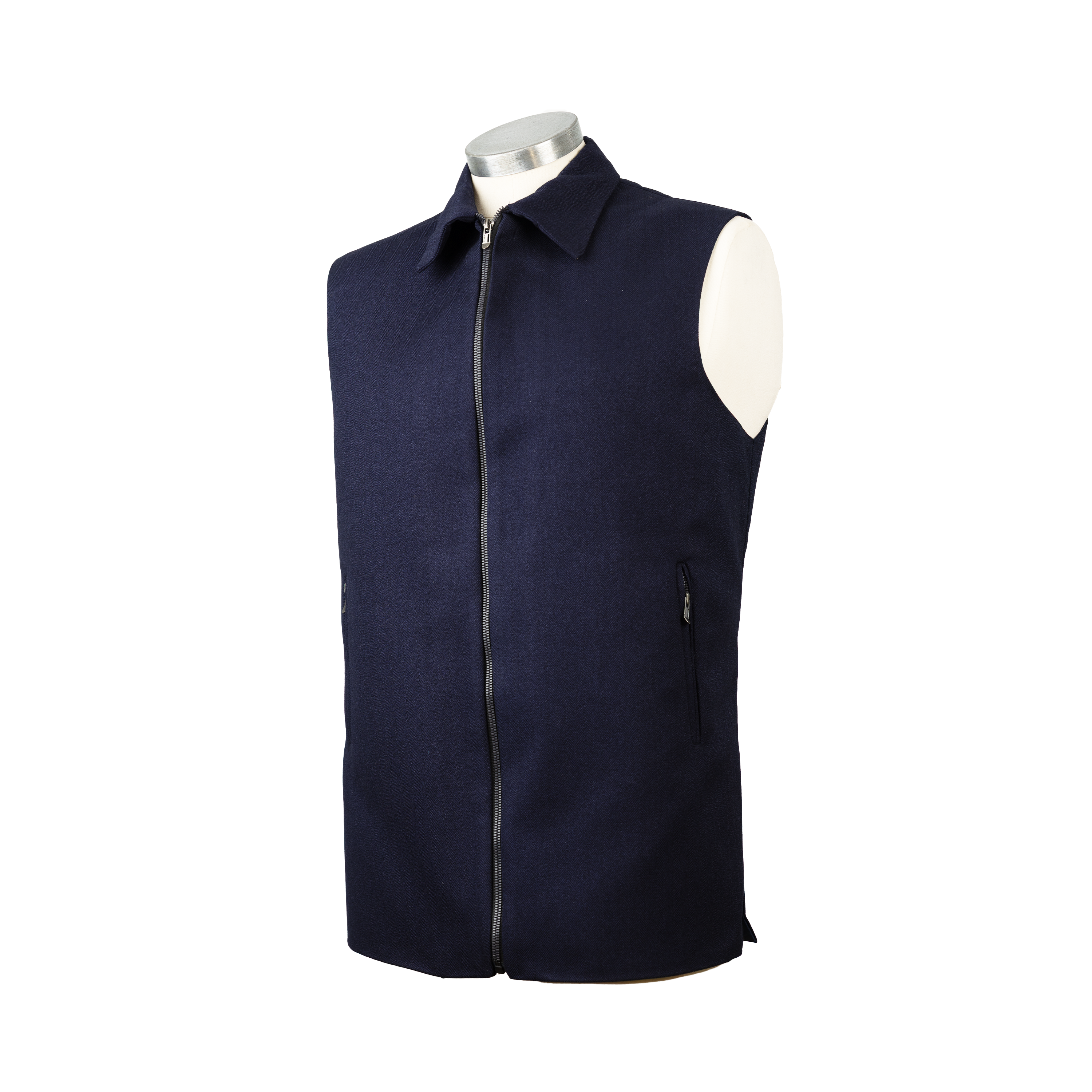 COLLARED LAYERING ZIP WAISTCOAT – MIDNIGHT NAVY