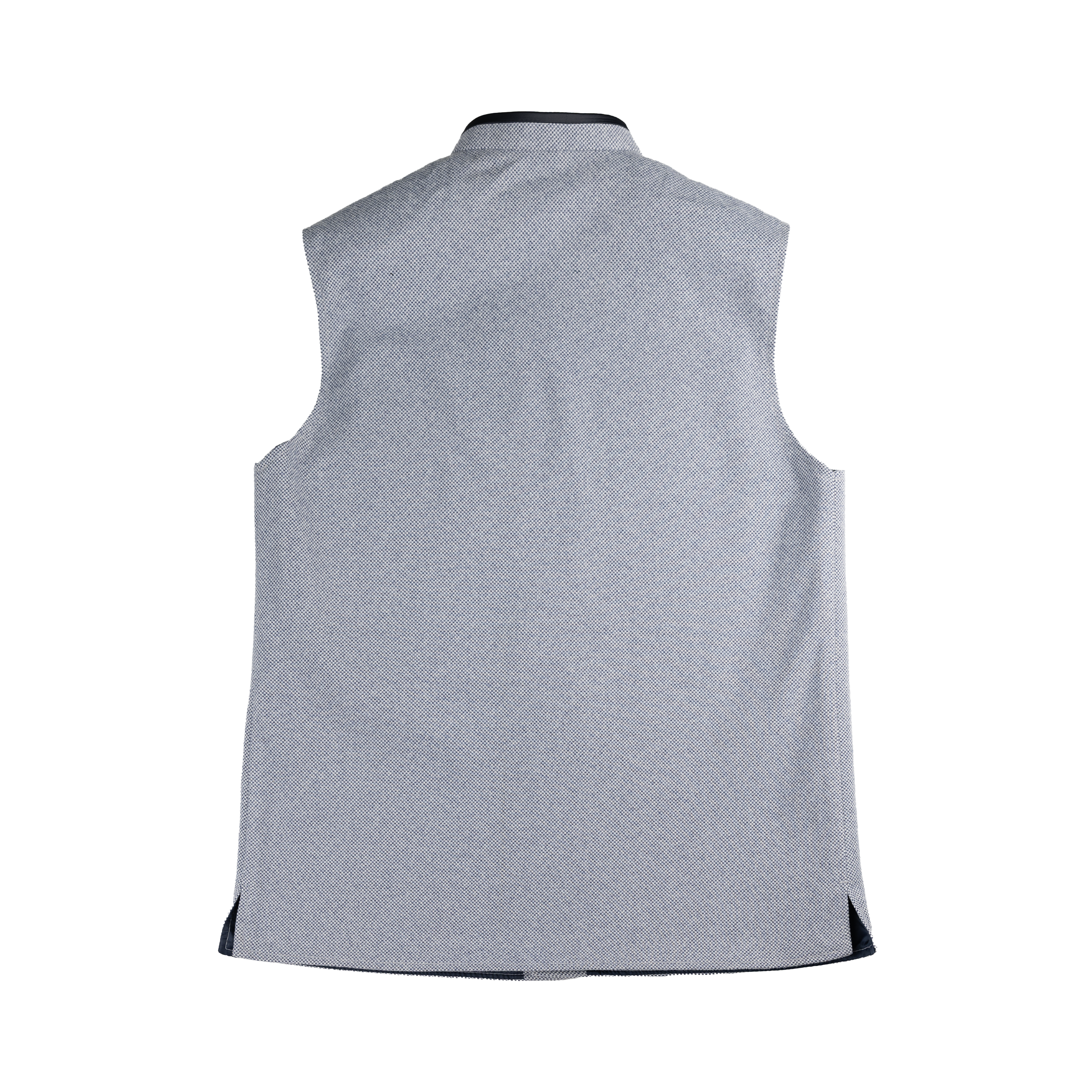 CONTRAST TRIM WAISTCOAT – STEEL BLUE