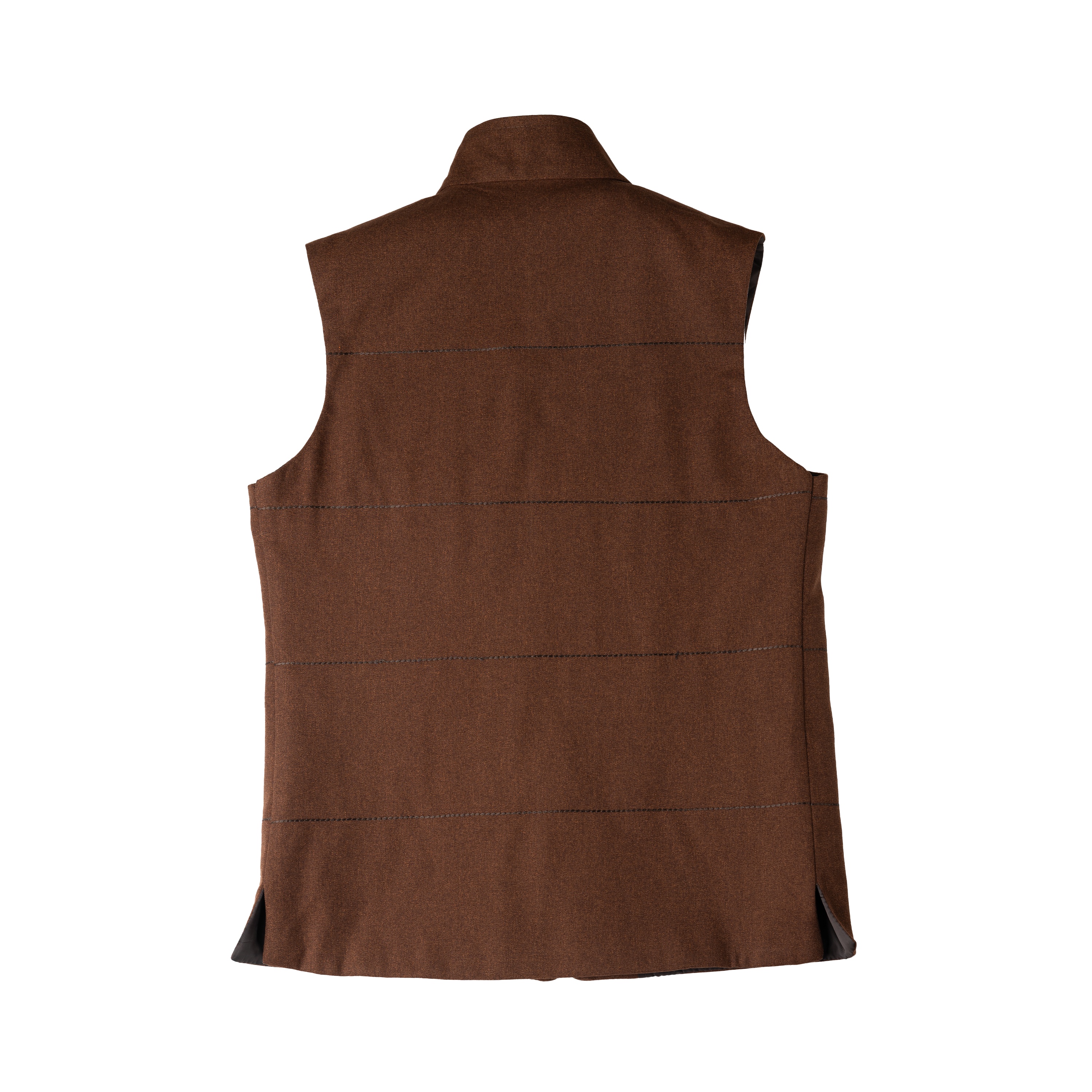DUAL CLOSURE WAISTCOAT – CHESTNUT BROWN