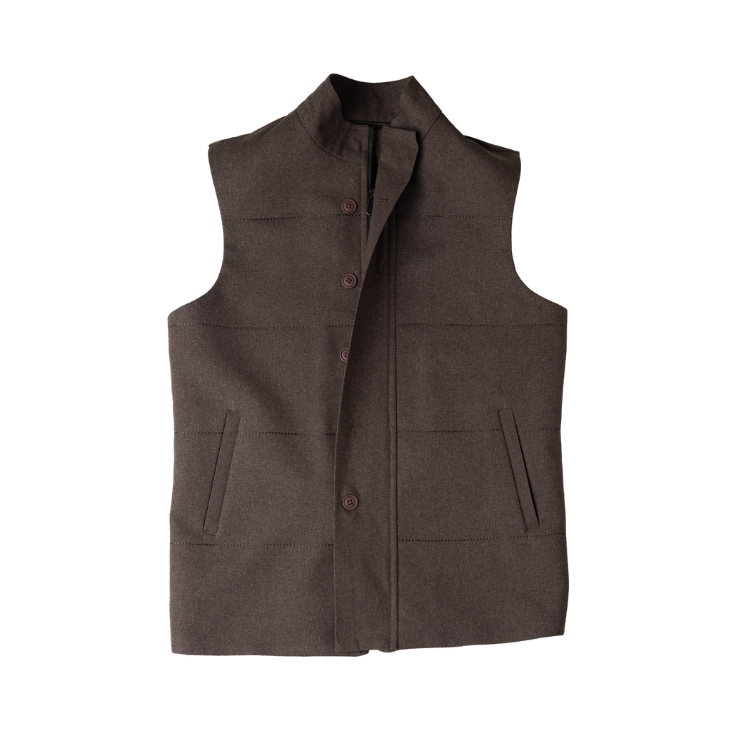 DUAL CLOSURE WAISTCOAT – MOCHA BROWN