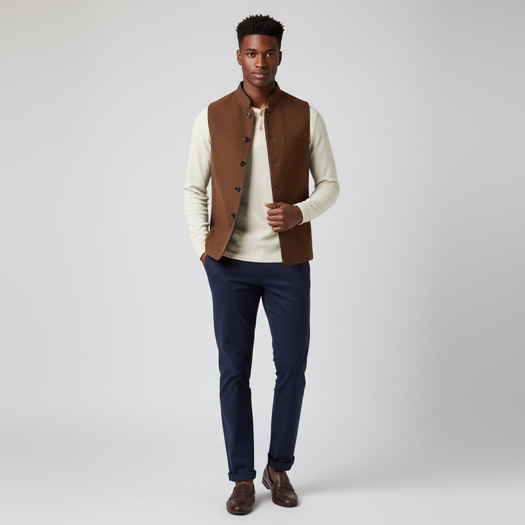 HERITAGE TAILORED WAISTCOAT – CHESTNUT BROWN