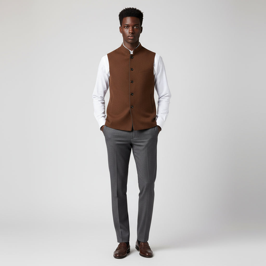 HERITAGE TAILORED WAISTCOAT – CHESTNUT BROWN