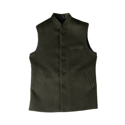 HERITAGE TAILORED WAISTCOAT – OLIVE GREEN