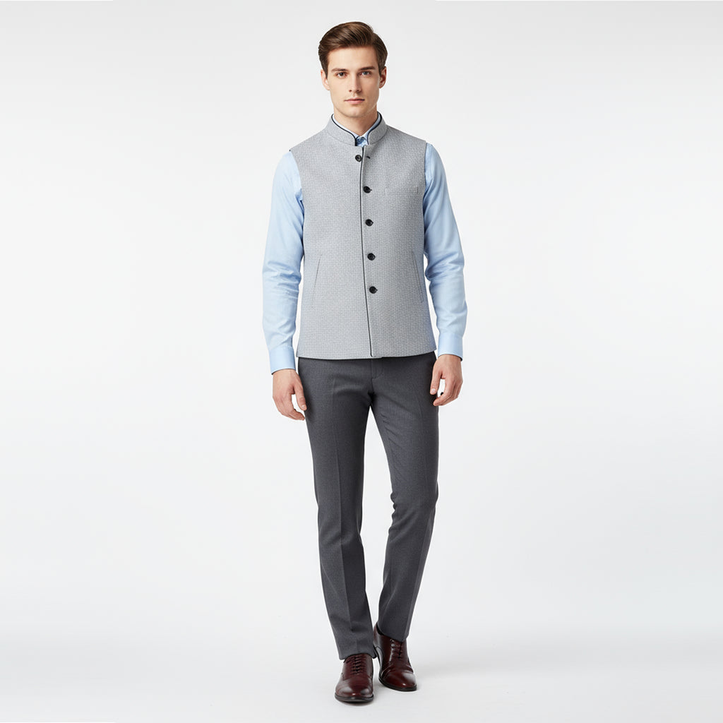 HERITAGE TAILORED WAISTCOAT – STEEL BLUE