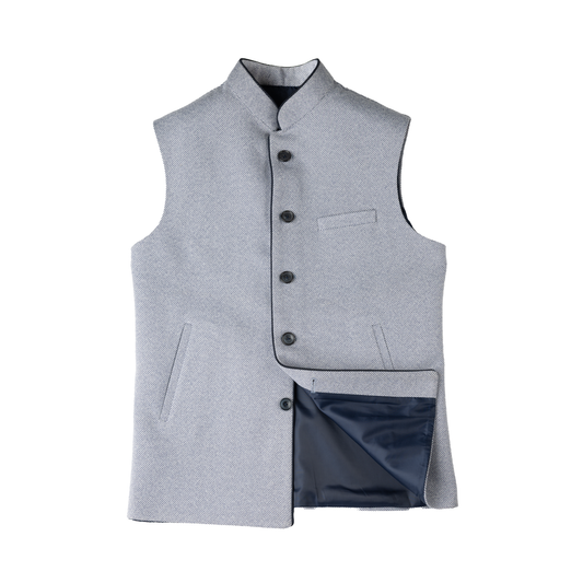 HERITAGE TAILORED WAISTCOAT – STEEL BLUE