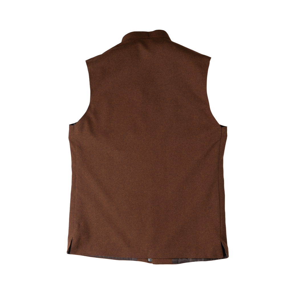 MODERN ZIP WAISTCOAT – CHESTNUT BROWN
