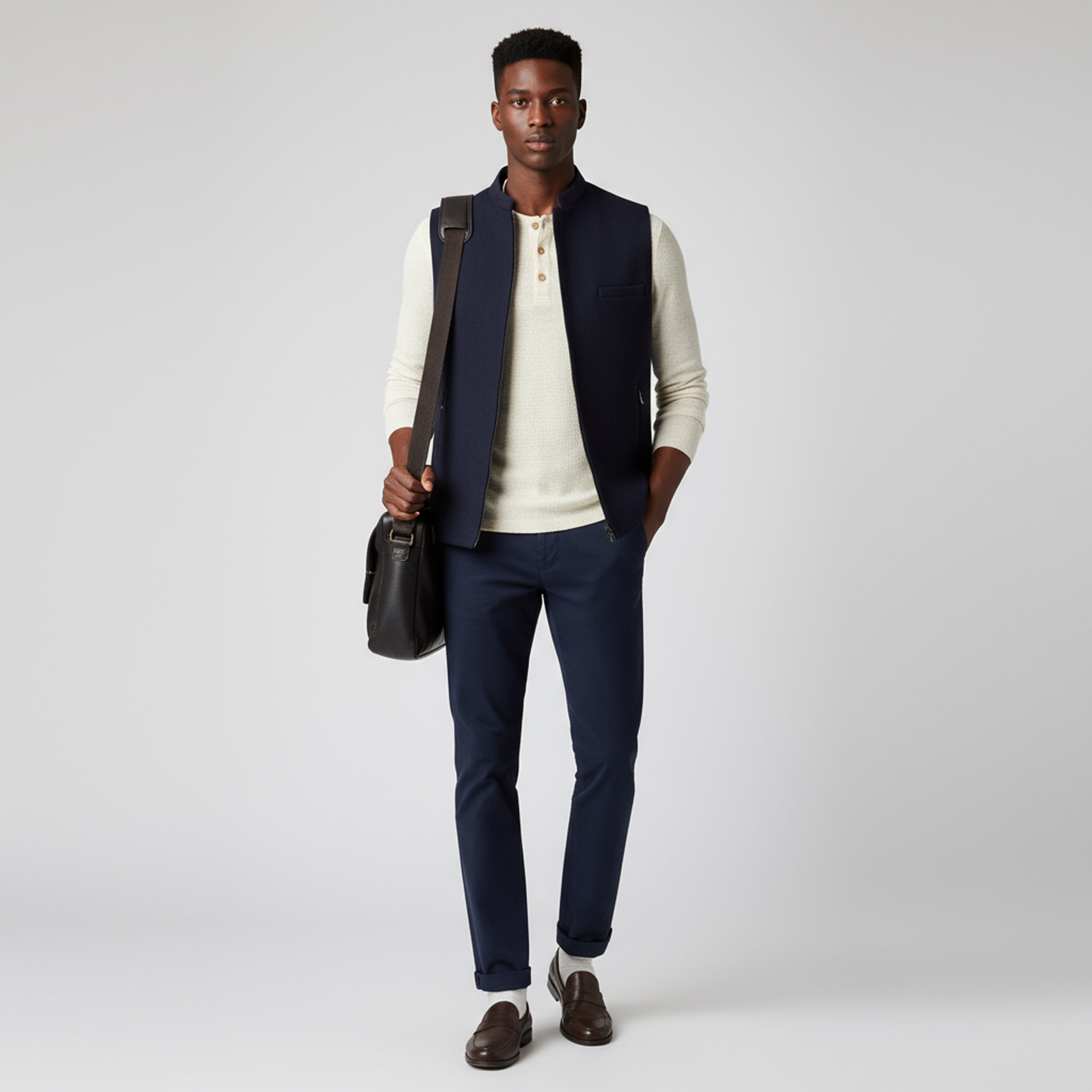 MODERN ZIP WAISTCOAT – MIDNIGHT NAVY