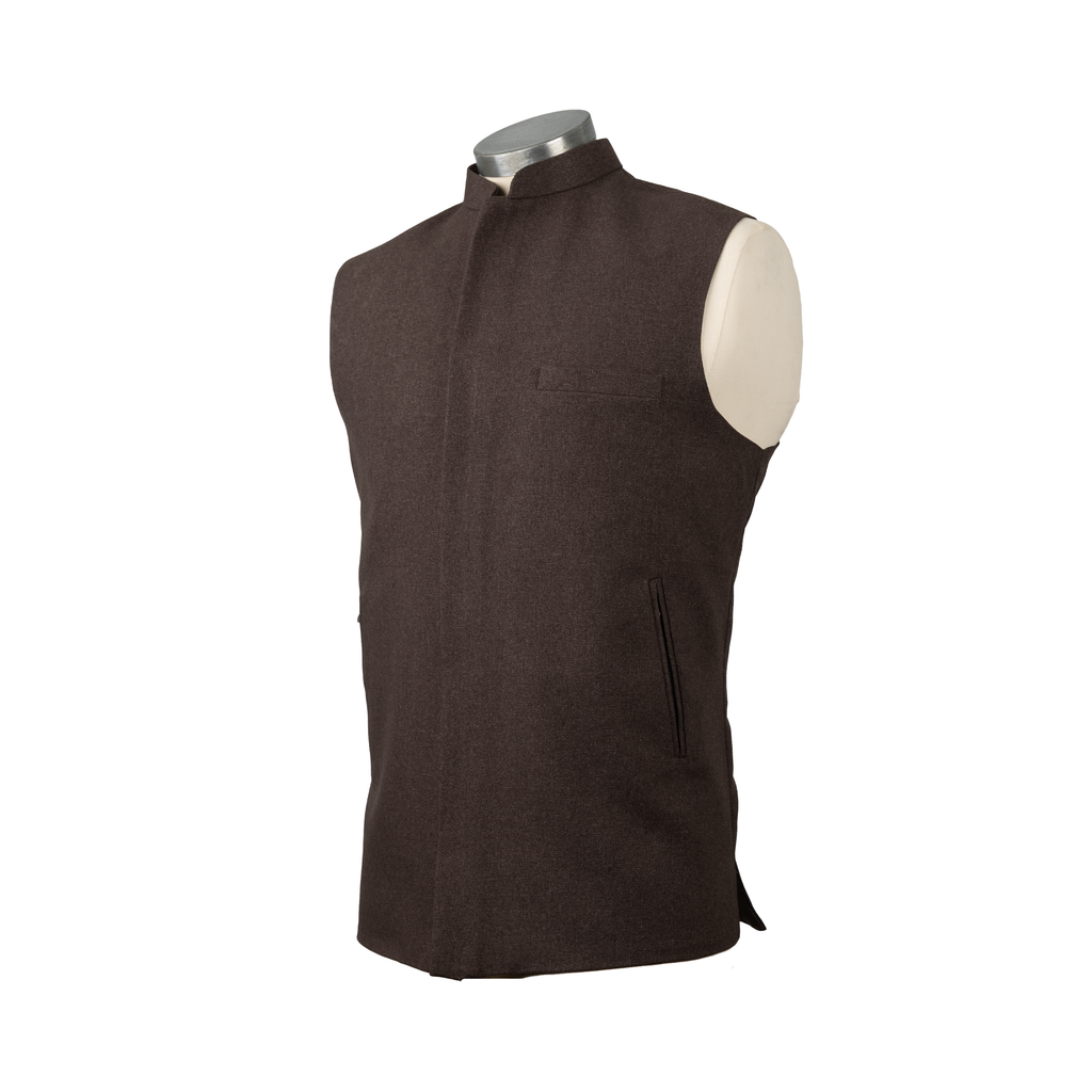 MODERN ZIP WAISTCOAT – MOCHA BROWN