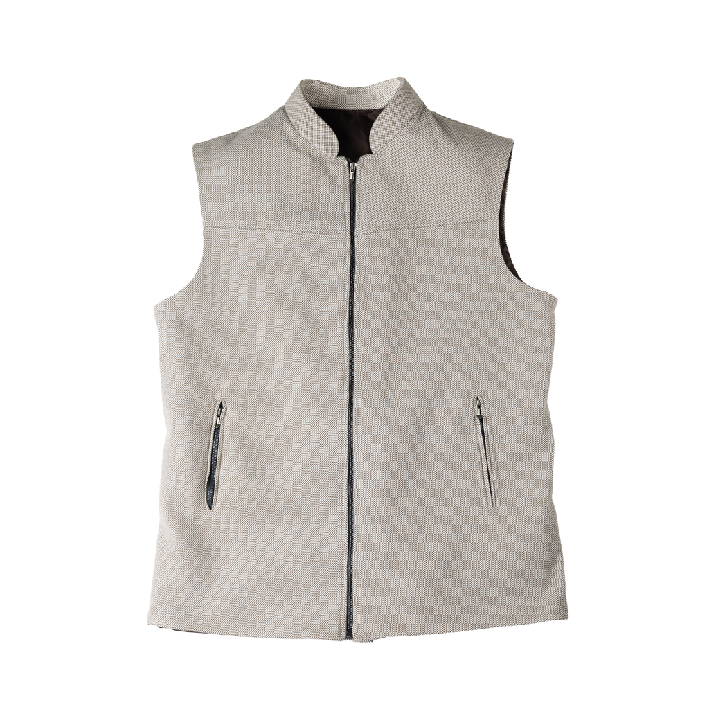PANEL FRONT ZIP WAISTCOAT – BEIGE SAND