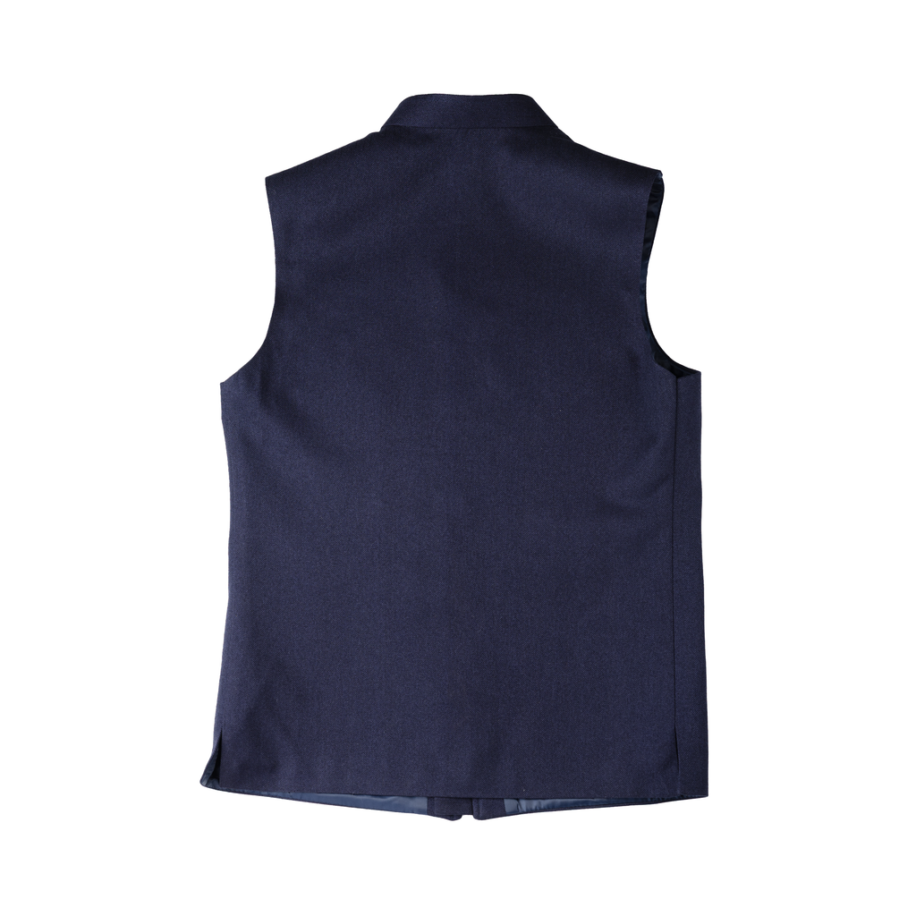 PANEL FRONT ZIP WAISTCOAT – MIDNIGHT NAVY