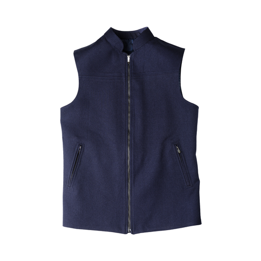 PANEL FRONT ZIP WAISTCOAT – MIDNIGHT NAVY