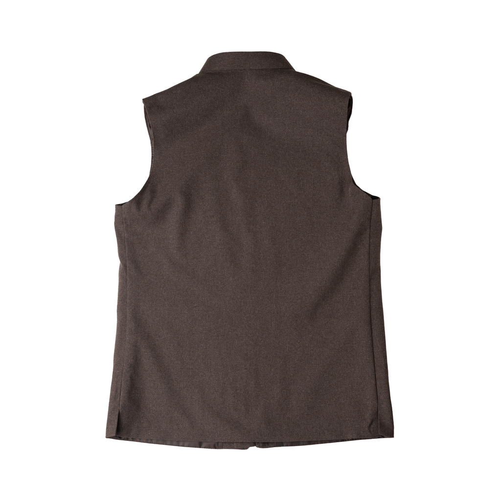 PANEL FRONT ZIP WAISTCOAT – MOCHA BROWN