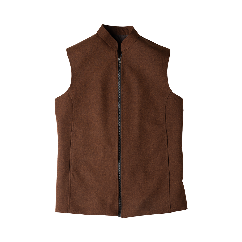 REFINED ARC PANEL WAISTCOAT – CHESTNUT BROWN
