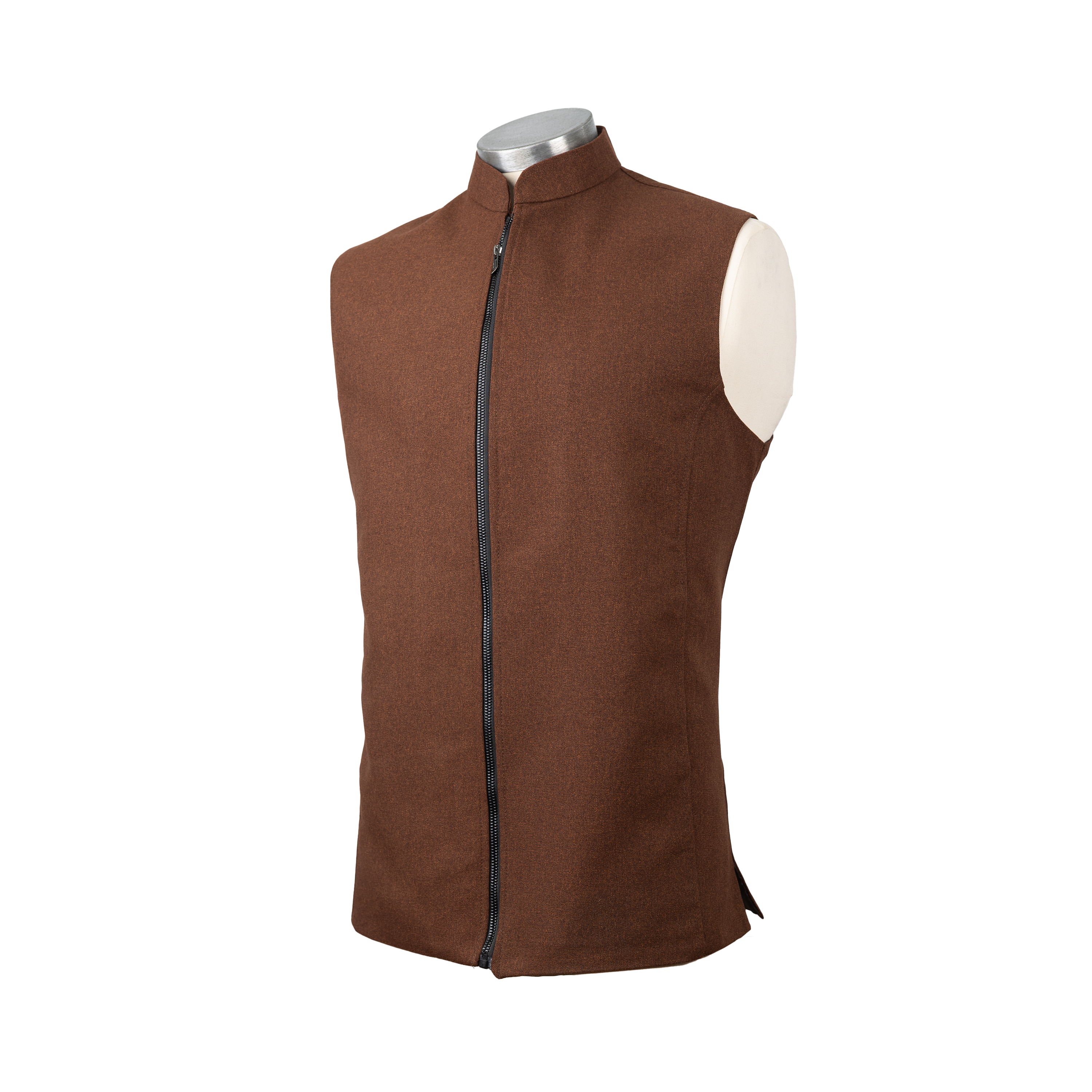 REFINED ARC PANEL WAISTCOAT – CHESTNUT BROWN