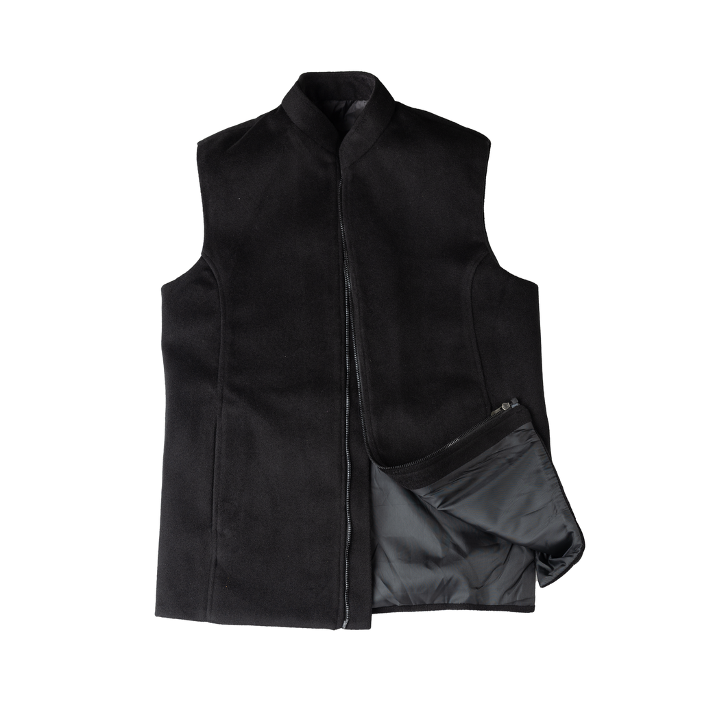 REFINED ARC PANEL WAISTCOAT – CLASSIC BLACK