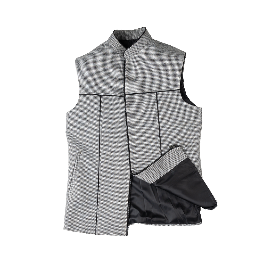 SCULPTED ZIP WAISTCOAT – ASH GREY