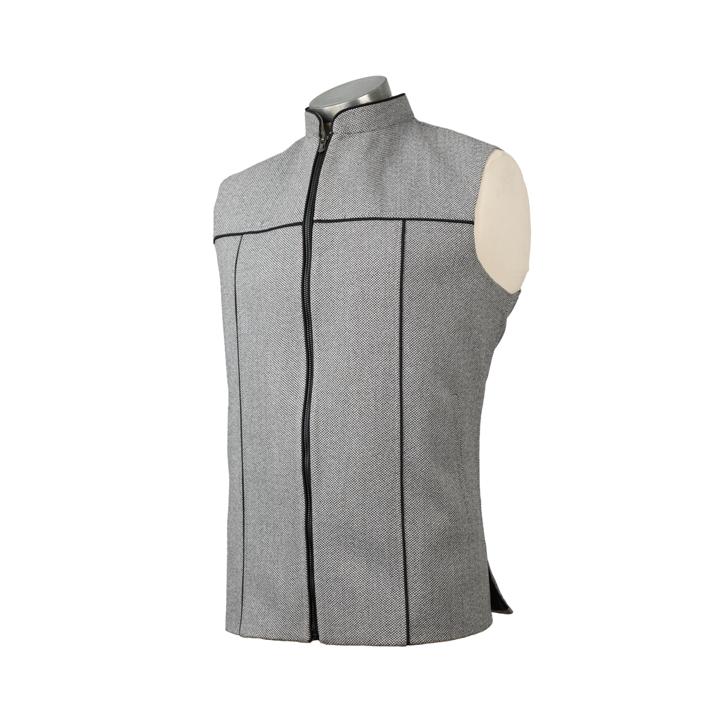 SCULPTED ZIP WAISTCOAT – ASH GREY