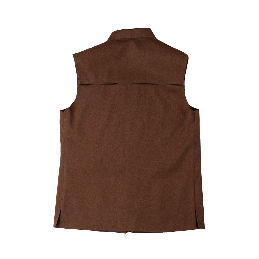SCULPTED ZIP WAISTCOAT – CHESTNUT BROWN