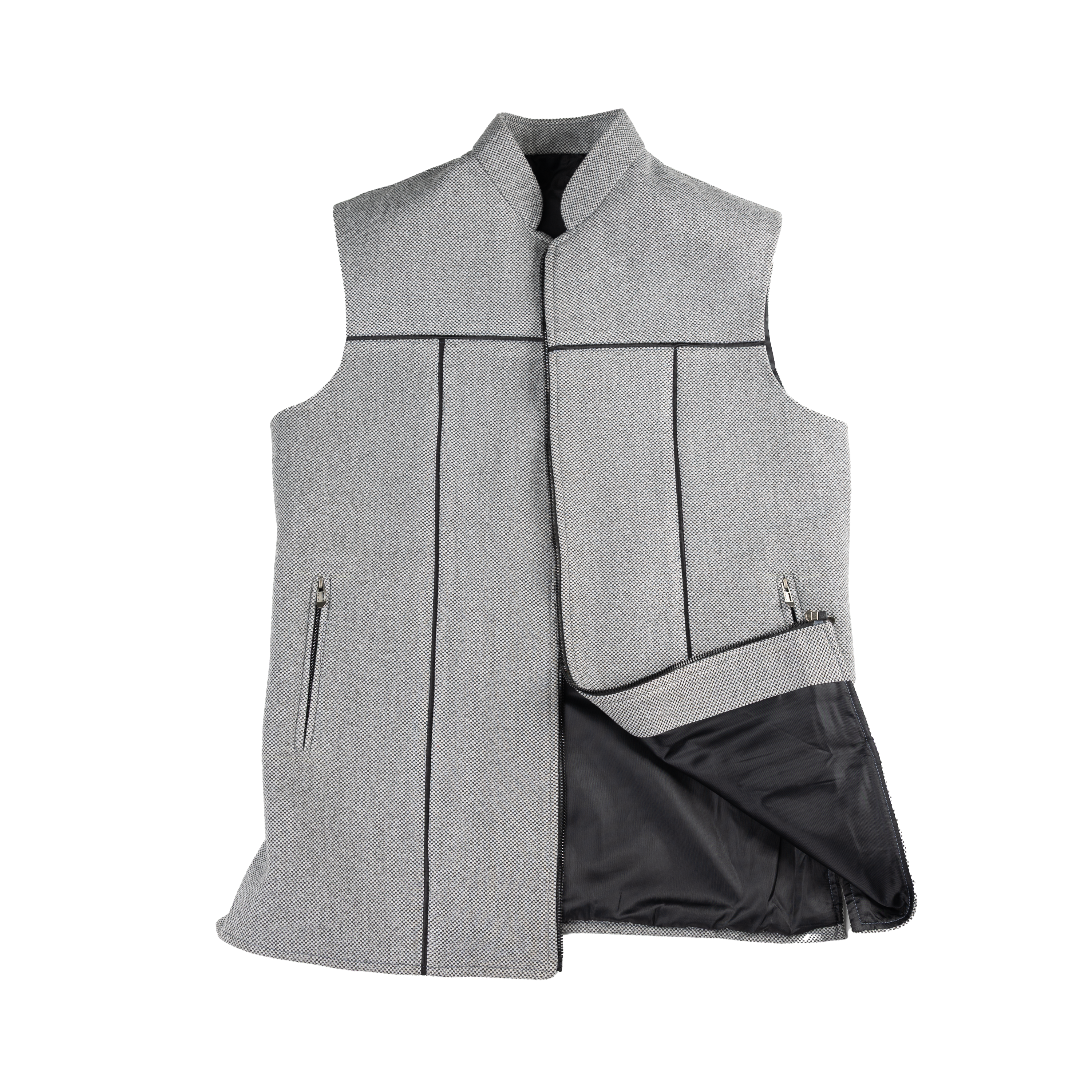SHADOW YOKE ZIP WAISTCOAT – ASH GREY
