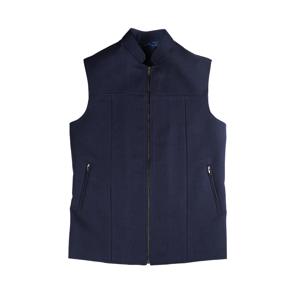 SHADOW YOKE ZIP WAISTCOAT – MIDNIGHT NAVY
