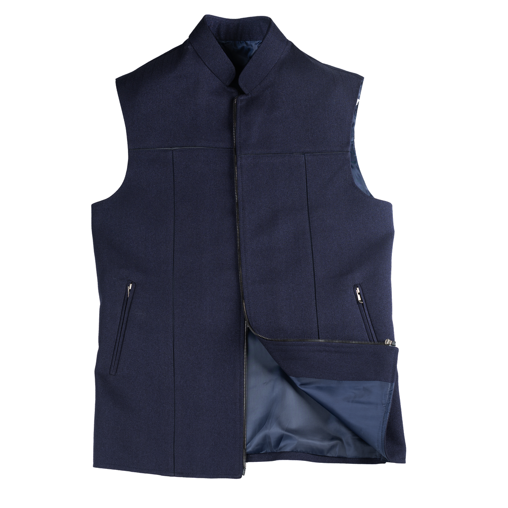 SHADOW YOKE ZIP WAISTCOAT – MIDNIGHT NAVY