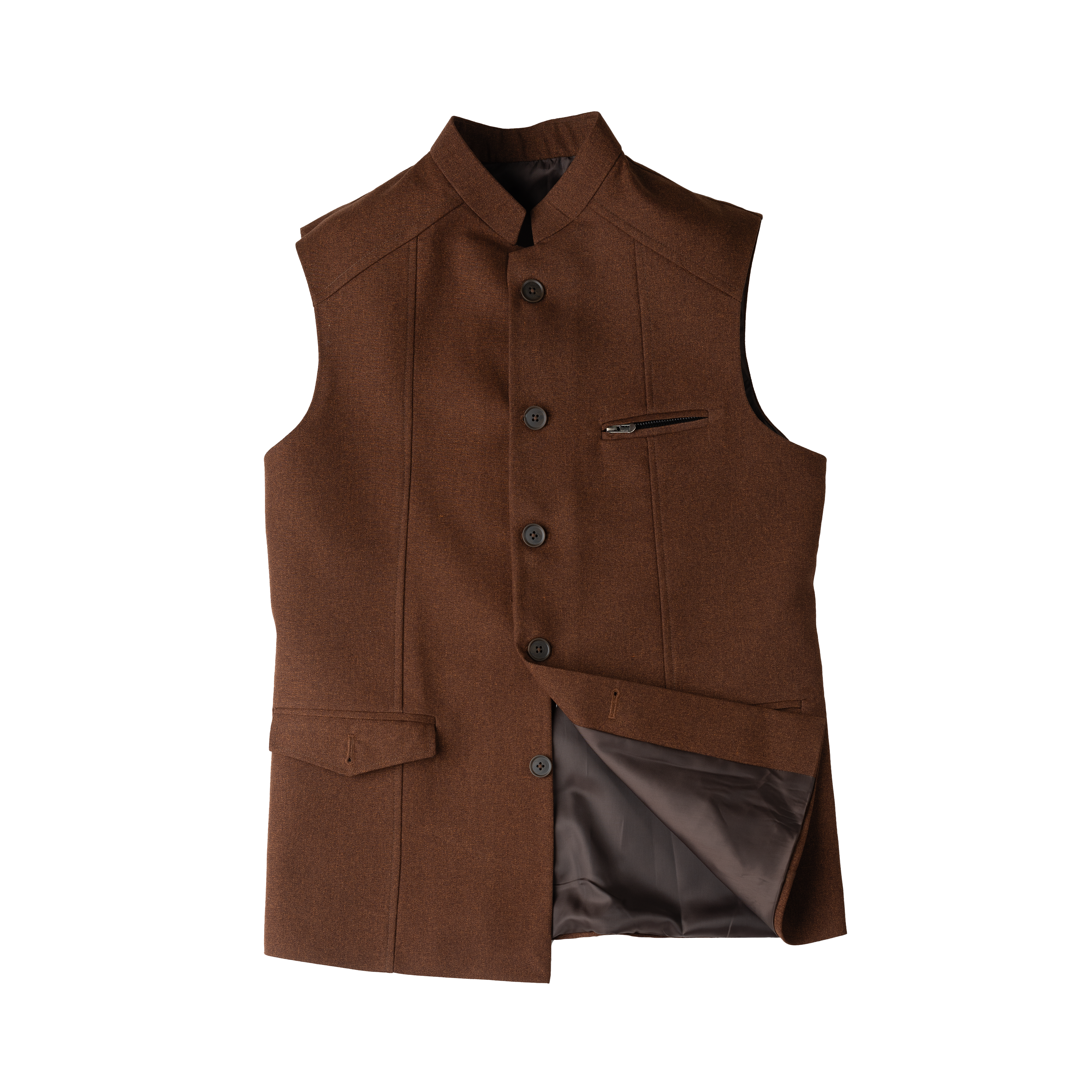 STRUCTURED TAILOR WAISTCOAT – CHESTNUT BROWN