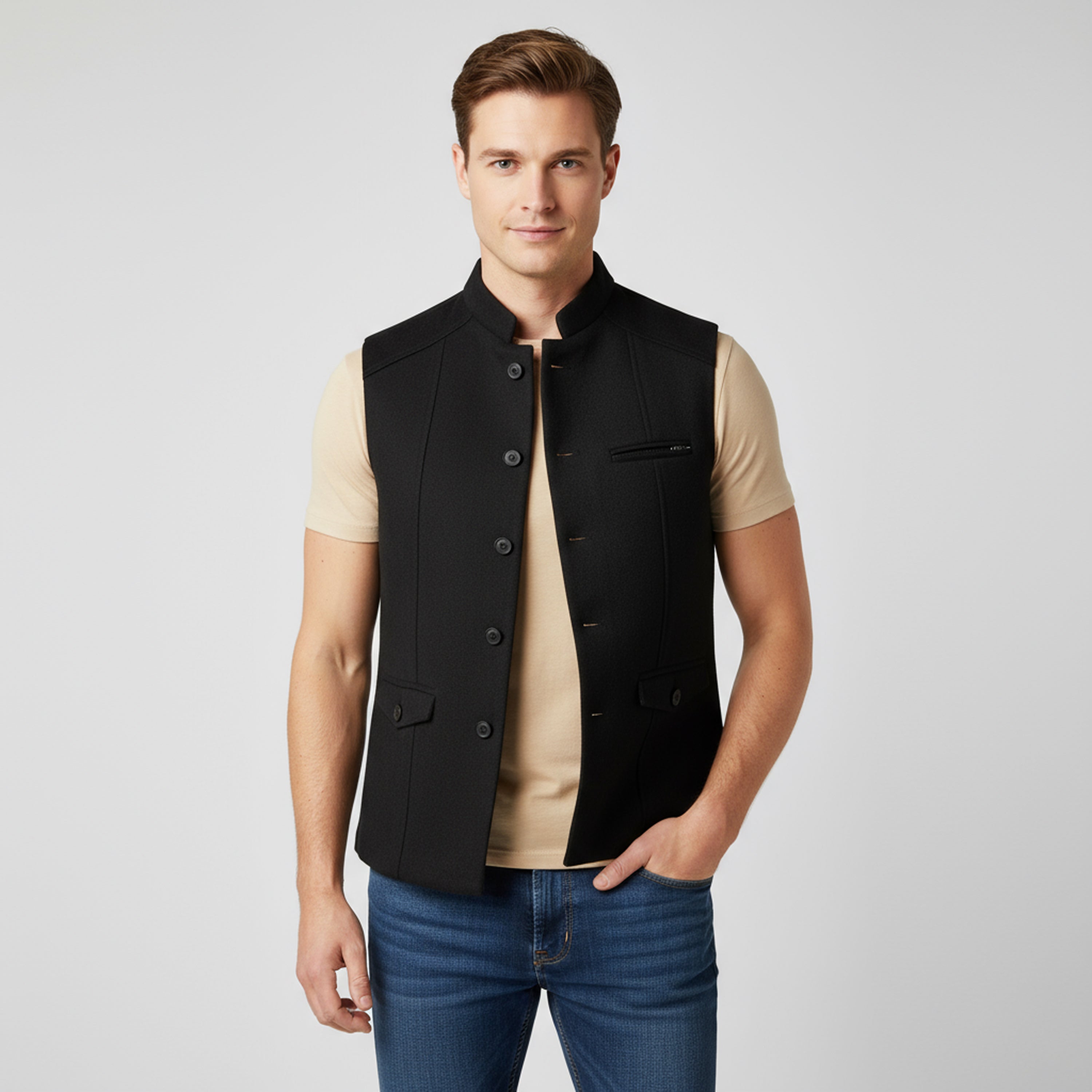 STRUCTURED TAILOR WAISTCOAT – CLASSIC BLACK