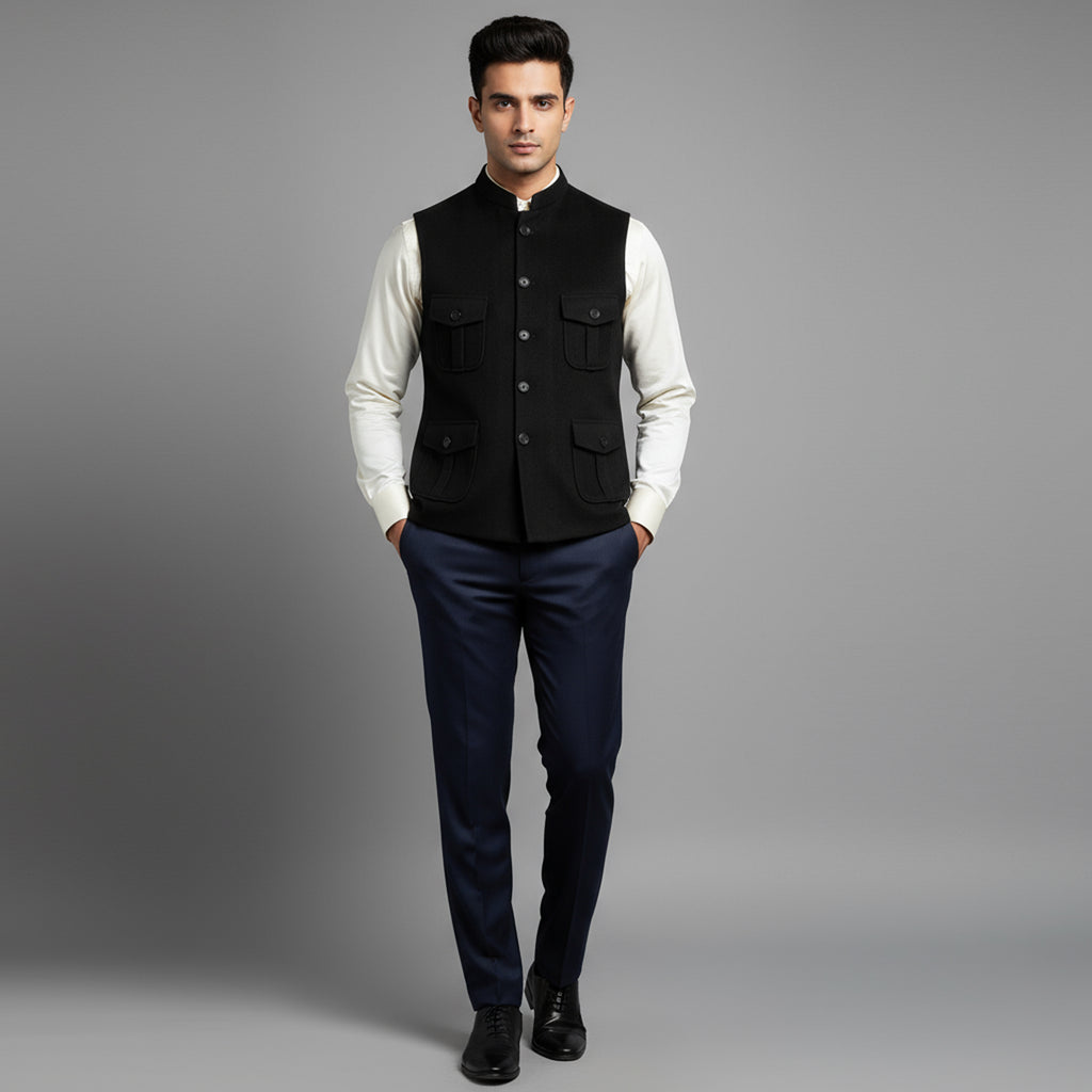 TRAVELER’S UTILITY WAISTCOAT – CLASSIC BLACK