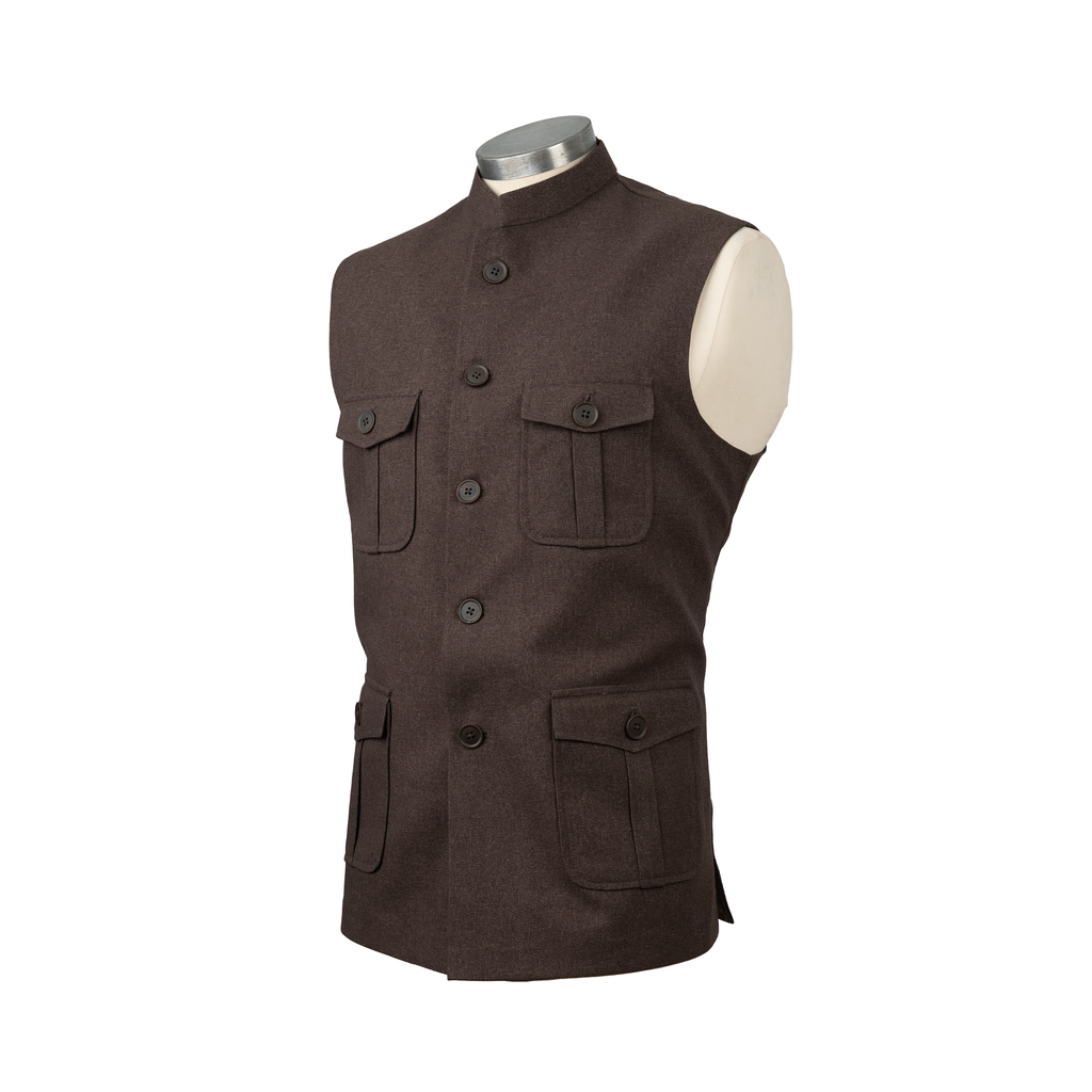 TRAVELER’S UTILITY WAISTCOAT – MOCHA BROWN