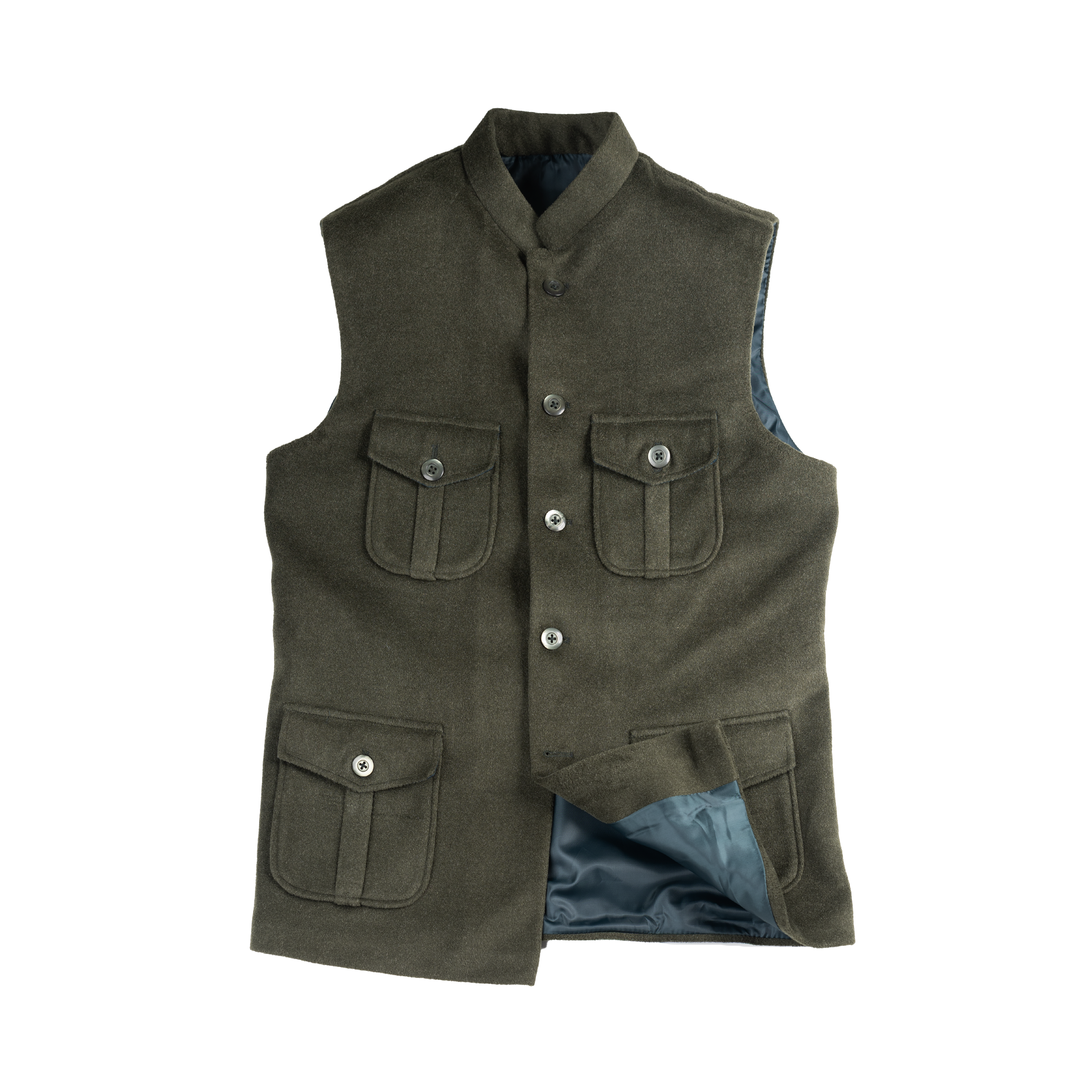 TRAVELER’S UTILITY WAISTCOAT – OLIVE GREEN