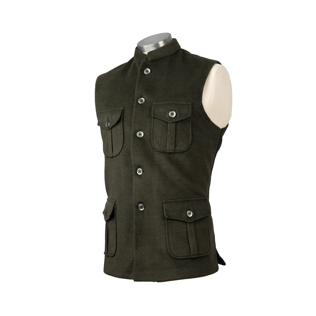 TRAVELER’S UTILITY WAISTCOAT – OLIVE GREEN